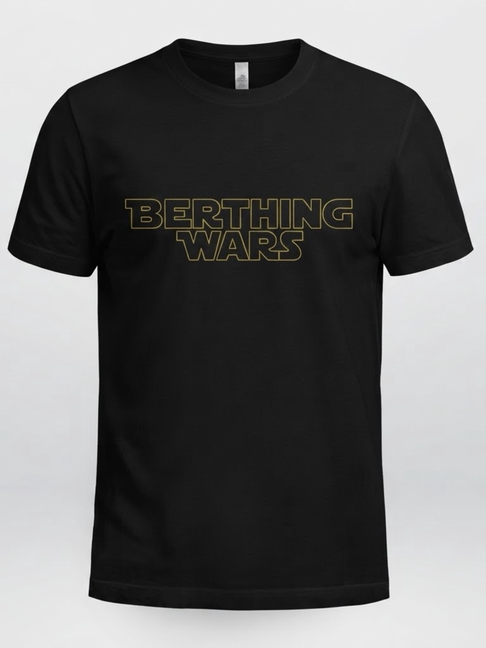 Berthing Wars Star Wars Parody Black Graphic T-Shirt Bella Canvas Size Small